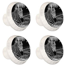 Zebra animale 4 PCS Pomelli per Porta, Pomolo per Mobile, Pomelli per Mobili con Viti, Maniglia per Armadietto, Pomelli per Porta, Pomelli per Cassetti per Porta, Armadio, Cassetto e Credenza