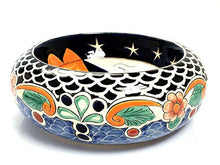 Artemisa, lavabo rotondo messicano, 40 cm, in ceramica Talavera in Messico, motivo decorativo colorato, ideale per il bagno con piastrelle effetto legno, piastrelle di cemento, mobili rustici