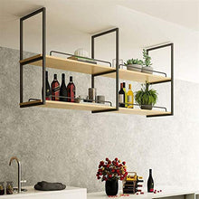 Portabottiglie Rustico da Soffitto, Mensola A Soffitto A 2 Ripiani Nera, Espositore E Ripiani per Ristorante E Famiglia, per Decorazione E Stoccaggio, 3 Dimensioni (Size : 120 * 30 * 80cm)