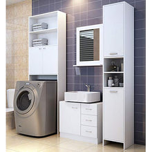 Deuba Armadietto Sottolavabo Mobile da Bagno 63X54x30 Ripiano con Anta 3 cassetti Lavandino Bianco