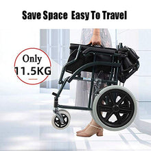 Sedia A Rotelle in Alluminio, Telaio Leggero E Pieghevole, Sedia A Rotelle per Assistente, Sedia da Viaggio Portatile, Poggiapiedi Rimovibili A