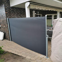 uyoyous 160 x 300 cm tenda laterale in alluminio estensibile per balcone e terrazzo, protezione da sguardi indiscreti, protezione dal vento, rullo laterale e rullo di ritorno automatico