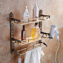 JKCKHA Northern Europe. Bella Retro Tre Strati + Stelo Bold Angoli arrotondati in Alluminio Libero di punzonatura Bagno Hotel Bathroom Rack/Shelf Multifunzione