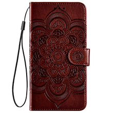 Robinsoni Cover Compatibile con LG K30 2019 Case Scintillare Glitters Lucido Portafoglio Libro Custodia 3D Mandala Stampato Pelle PU Libretto Cover Retro Foglio Flip Magnetica Caso, Marrone