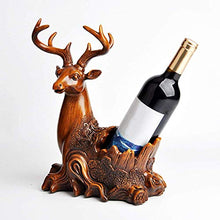 qazwsx Testa di Cervo Portabottiglie per Vino Ornamenti Portabottiglie per Vino in Resina Statuetta Animale Accessori per Vino Rosso Accessori per Bar a casa Regalo, Imitazione Legno