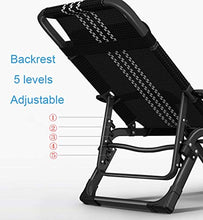 SHUAIIJUAN Sedia per il tempo libero domestico Pieghevoli sedie a sdraio Chaise Lounge Chair esterni regolabili Patio campeggio spiaggia Sdraio da spiaggia reclinabili Sedie Max.200kg - Nero