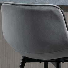 homcom Set 2 Sgabelli da Bar Sedie Imbottite per Salotto Stile Nordico, Rivestimento Velluto e Poggiapiedi, Grigio, 45x47x88cm