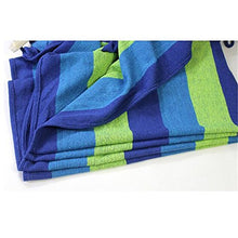 VALINK Esterno Campeggio Amaca, in Legno Bastone Anti-ribaltamento Amache Spalmatore, Barra Giardino Oscillante Amaca Dondolo Appeso Letto, Spiaggia da Viaggio Tela Rosso Blu Righe 240x80CM
