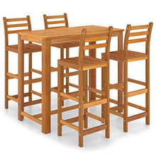 Tidyard 3/5/7 pz Set da Bar Cucina Classico in Legno Massello di Acacia,Set Tavolo e Sedie da Bar Legno,Set Tavolo e Sedie da Cucina Legno,Set Tavolo Rettangoalre e 2 Sedie con Schiena da Bar Legno