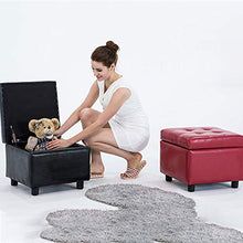Sgabello Resistente per Soggiorno Modern Leather Square Cube Storage for la camera da letto soggiorno scarpe panchina vanity sgabelli con organizer e la funzione di archiviazione portatile sgabelli qu