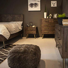 WALNUTA Comodino - Stand Side Chair Tavolo Vintage Night with Magazzinaggio Angoli Bedside Accanto Gabinetto for Office Soggiorno Camera da Letto USA