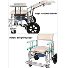Sedia con Braccioli Regolabile in Altezza con Schienale per Comò A Ruote con Poggiapiedi Mobile da Bagno per Ambulatori Anziani Disabili A