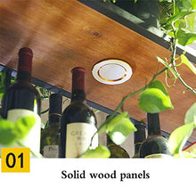 YZ-YUAN Portabottiglie da Vino Industriale Durevole a 2 Livelli Portabottiglie da Vino sospeso a Testa in Giù con Luce e portabicchieri Ripiani galleggianti in Legno per Bar Cucina Club Rack
