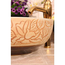 Scultura in Porcellana Artistica Fatta a Mano in Porcellana Round Bagno da appoggio in Ceramica lavabo da Bagno lavabo Art