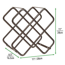mDesign Set da 2 Portabottiglie in metallo – Bellissimo scaffale per bottiglie di vino per 10 bottiglie in totale – Organizer in metallo da appoggio per bottiglie di vino e altro – bronzo