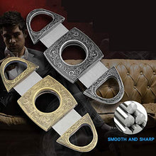 AUEDC Cigar Cutter, in Acciaio Inox taglierina di Sigaro Doppia Lama Merletto dell'Annata Portatile dell'Acciaio Inossidabile Ghigliottina per Padre e Il miglior Regalo Boyfriend,Argento