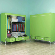 Armadio a doppio effetto tela – Armadio appendiabiti con 4 cassetti e asta appendiabiti – 2 (130 x 40 x 170 cm)