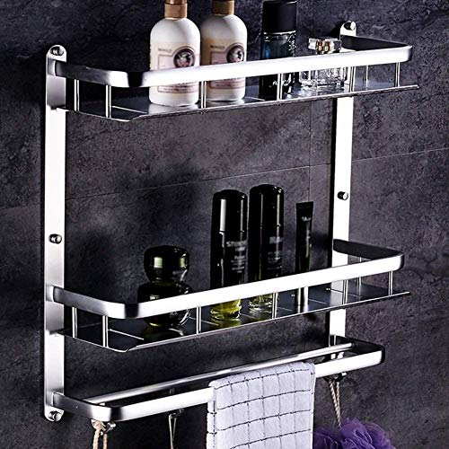 NHLBD Mensola da Bagno, mensola portaoggetti - 2nd Floor, Doccia Rack Corner, Decorazioni da Parete Mensola Rettangolare for Cucina partizione da Bagno (Dimensioni: 60cm) (Size : 40cm)