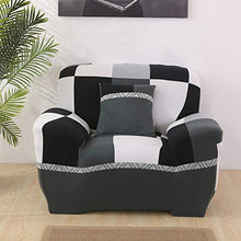 Morbuy Copridivano Copridivano Elasticizzato Fodera Copridivani Universale per Divano con Corda Fissa Sofa Protettore Copertura Divano Antiscivolo (4 posti,Bianco e Nero)