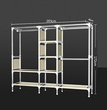 LyMei Organizzatore di archiviazione Guardaroba Stoccaggio di Guardaroba di Abbigliamento Portatile Armadio Guardaroba pensile Armadio Pieghevole in Tessuto, 203 * 45 * 172 cm,C