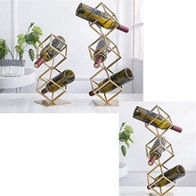 Classico 3 Tier Freestanding Desktop Cube bottiglia di vino Rack |Mensola Hanging lusso Titolare del calice del vino Metallo Ferro Vino bagagli controsoffitto for il ristorante, casa, bar Disponibile