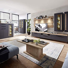 Stella Trading Loft-Two-Mobile TV (Parte Inferiore), Effetto Rovere Artisano, Colore: Grafite, 96 x 55 x 44 cm