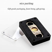 AUEDC Acciaio Inossidabile Cigar Cutter, Portatile Colorful Krupp Stainless Doppia Lama, Sigaro ghigliottina Gift Box Precise Perfect Cut miglior Regalo per familiari e Amici,d'oro