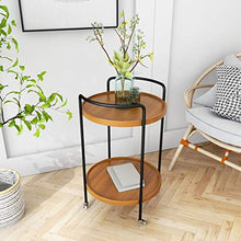 Jcnfa-Tavoli Tavolo da Tavolo/End Laterale, Rack di Magazzino, Portacocchezza, Ruota Universale A 360 ° (Color : Wood, Size : 16.14 * 16.14 * 25.59in)
