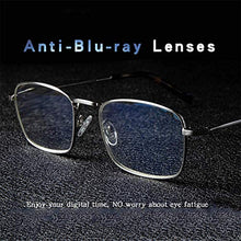 HRYHY Anti-Blu vetri Chiari Lettura, Unisex Struttura in Metallo vetri di Lettura, vetri in Acciaio Inox, Adatto per la Lettura e Shopping,+2.5