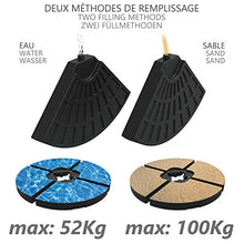 VOUNOT Base per Ombrellone da Giardino in Plastica, Riempibile con 52 Litri di Acqua o 100 kg di Sabbia, Nero