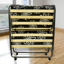 Baldiflex Brandina Pieghevole con Materasso Singolo in Water Foam H 10 Cm Misura brandina 90x200 cm doghe in Legno di faggio Albert con Ruote