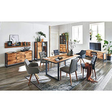 roominado Hummelladen Janne - Tavolino alto in rovere impiallacciato, 157,5 x 140,5 x 40 cm, 6 ante, 3 cassetti