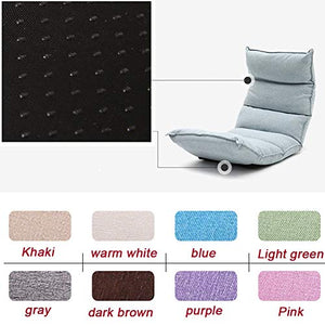 LIXIONG Sedia da Pavimento, Pieghevole Meditazione Sedia 6 Marce Regolabile Schienale Pigro Sala Divano con Removibile Rivestimento per Camera da Letto Balcone, 6 Colori (Color : Brown)