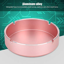 Custodia per gioielli, batteria a vite integrata per scatola di immagazzinaggio in lega di alluminio, scatola di forma rotonda con anello di metallo, portaoggetti, mini scatola del tesoro(Oro rosa)