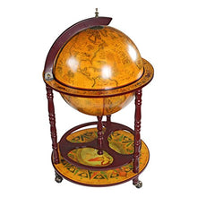 Design Toscano Mappamondo - replica italiana del sedicesimo secolo Mobile Bar dotato di rotelle, MDF e legno, seppia, 96,5 cm