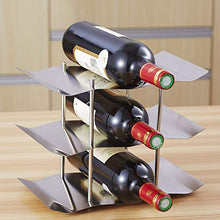 Modern stylish portable durable storage box Wine Rack 3 Tiers 9 bottiglie in acciaio inox da cucina tavolo controsoffitto Freestanding Saluto Wine Rack esposizione del supporto della mensola del vino