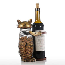 ASDFGHJKL Cat Wine Rack/Cork Container Holder Bottiglia di Vino, Kitchen Bar Mestiere del Metallo del Vino Regalo di Natale Artigianato