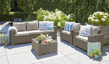 Keter California Set 2 Poltrone in Rattan, Set di 2 Divanetti con Cuscino Incluso Color Cappuccino