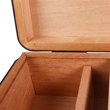 CLNAONG Humidor per Sigari, Cigar Box Legno di Cedro Black Mat Check in Pelle Cigar Humidor Cigar Moda Scatola Portatile