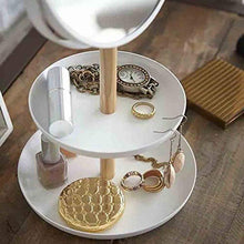 ZXFMT Specchio per Trucco, con Specchio per Trucco ingrandimento Portaoggetti Supporto Doppia Rotazione Laterale Specchio per Trucco Esktop Bianco