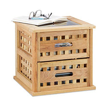 Relaxdays 10020649 Comodino, Noce, Beige, 36 x 34 x 34 cm