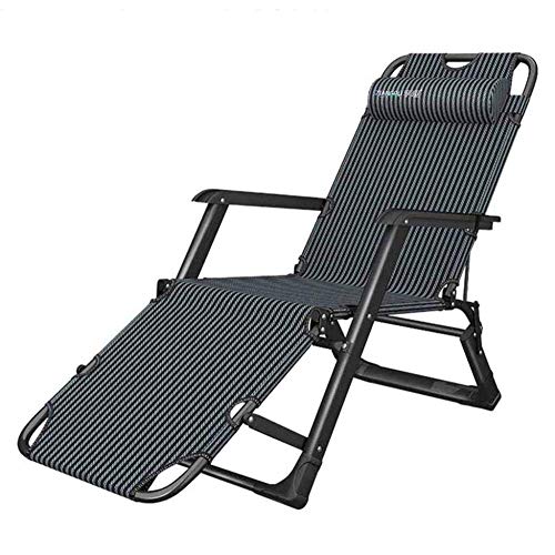 Generic Brands Comoda Sedia Pieghevole reclinabile Sedie a gravità Zero Relaxer Lettino Prendisole Sedie a Sdraio Giardino Domestico Regolabile Portatile Blue Stripe