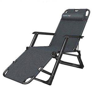 Generic Brands Comoda Sedia Pieghevole reclinabile Sedie a gravità Zero Relaxer Lettino Prendisole Sedie a Sdraio Giardino Domestico Regolabile Portatile Blue Stripe