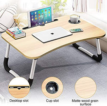 Tavolo da picnic all'aperto Tavolo pigro Letto Pieghevole Tavolo pieghevole, Scrivania PACINA PIEGABILE (STAND), Tavolo da lap multifunzione con slot e slot a tazza per mangiare, Lettura, Lavorare, Gu