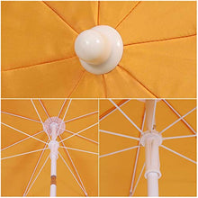 Sekey® Ombrellone Ø 160 cm Tondo Ombrello Parasole da Esterno da Giardino da Spiaggia Protezione Solare UV20+ (Arancia)