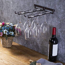 AleXanDer1 Porta calici Staffa Metallica Doppia Fila Vino Mobilia Parete Cremagliera Appeso sotto Il Mobile Bar Pensile Alta Gamba Mensola della Cucina Cremagliera Vetro Vino Gancio (Color : 1)