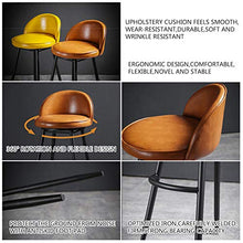 Ljings - Sgabello girevole in pelle PU, stile retrò, per bar, bar, cucina, pub, bancone da cucina, in stile moderno, per interni ed esterni, per sala da pranzo, 75 cm, colore: marrone