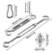 Kit di accessori per fissaggio a vela in acciaio INOX per triangolo da giardino e quadrato, per tende da sole rettangolari