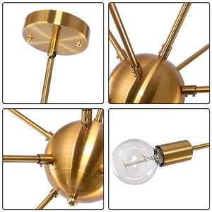 OYIPRO Sputnik Lampadario Modern sfera Lampada a sospensione con 8 E27 per soggiorno Camera da letto Loft (Senza lampadina)