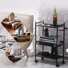 Knoijijuo Trolley Kitchen Carrello di Servizio di acquisto sulla mensola Isola Bagagli A Partire da 3 Livelli, rotelle bloccabili, D'carrelli Esterni con Maniglia,Grigio